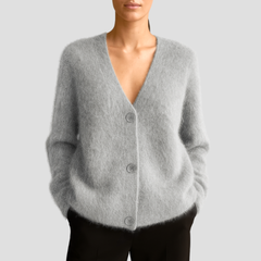Weide | Gemütlicher Knopf-Cardigan in Grau