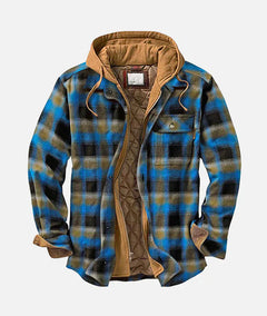 Andrea™ | Stylische Patchwork Karo Jacke in Blau