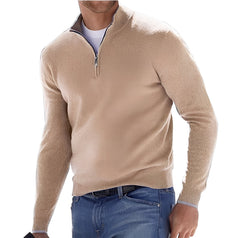 Nash - Freizeitpullover mit halbem Reißverschluss in Khaki