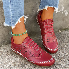 Rayna - Damen Hohl Flache Schuhe in Rot