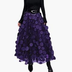 Tüll Maxirock mit Punkten für Damen – auffällig & elegant in Lila