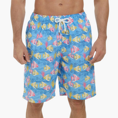Schnelltrocknende Shorts - Herren Badeshorts mit Stretch in Hellblau