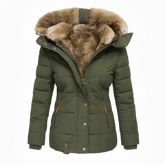 Anna™ | Warmer mit Fell gefütterter Wintermantel in Grün