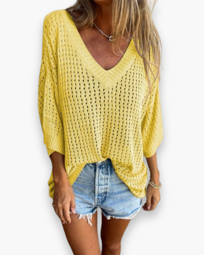 Damen Elegantes Freizeit Top | V-Ausschnitt Tops Damen
