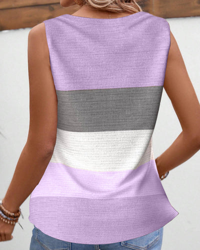 ROMA - Gestreiftes Tanktop mit Knöpfen