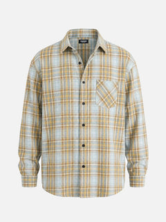 Simon | Herren Kariertes Heritage Flanell Hemd in Gelb