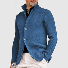 Strickjacke Herren Mit Knöpfen | Elegantes Taschen-Design in Blau