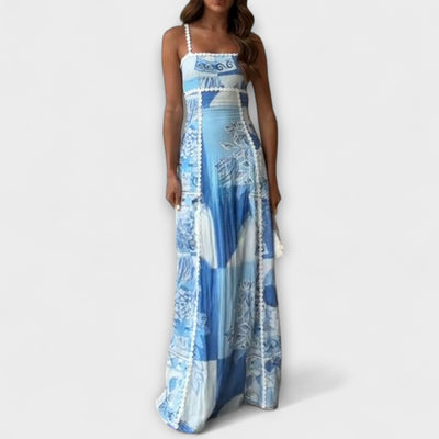 Terazza Ric Rac - Ausgestelltes Maxikleid mit Slip-Design aus Leinen