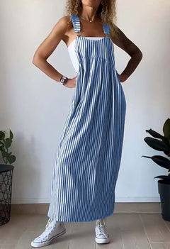 Hannelore®  | Lässiges gestreiftes Jumpsuit-Kleid in Blau