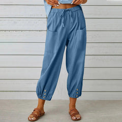 Zayrina - lässige Jogginghose in Denim Blau
