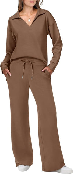 Briar - Lässiger Pullover & Hose - Reise- & Lounge-Set in Braun