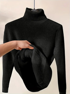 Damen Winter Rollkragenpullover | Gemütlich in Schwarz