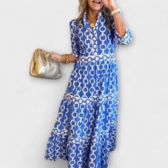Loradia – Midikleid mit Kettenprint in Blau