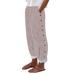 Yareli - Gestreifte Wide-Leg-Hose in Rosa