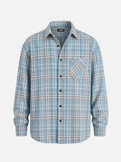 Simon | Herren Kariertes Heritage Flanell Hemd in Blau
