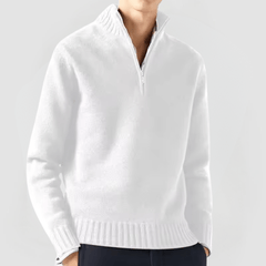 VENHUES - STRICKPULLOVER MIT REISSVERSCHLUSS in Weiß