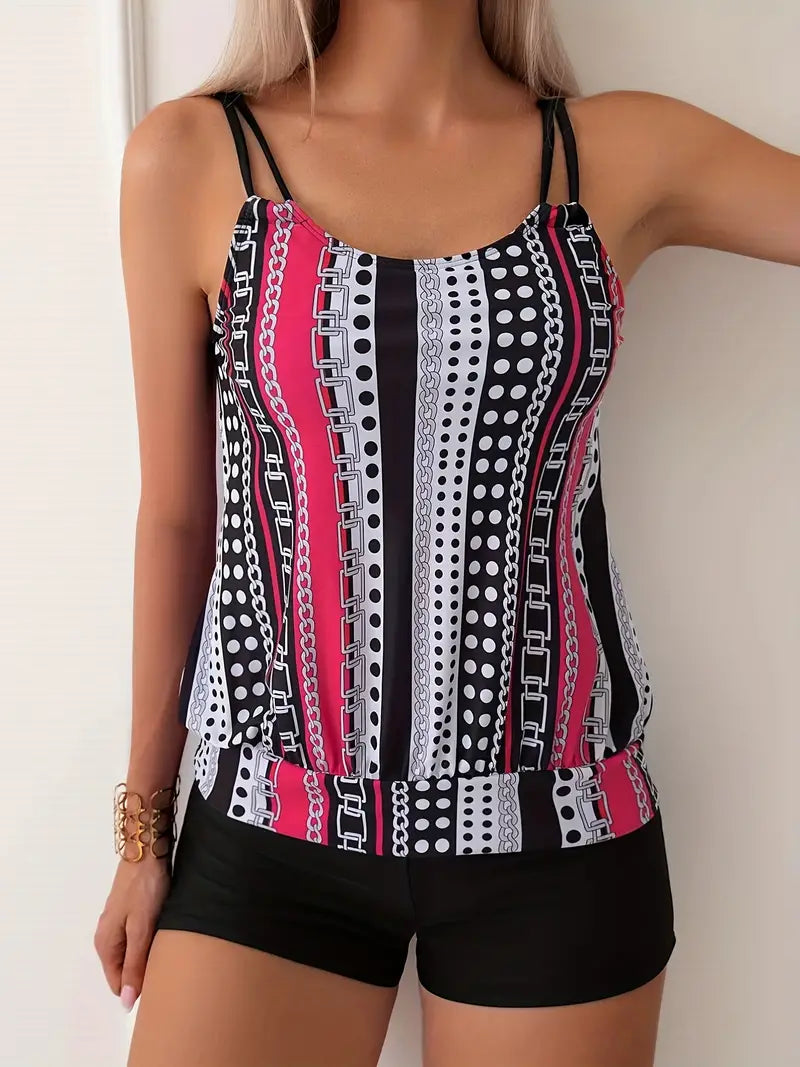 Libby® | Gestreifter Tankini mit Aufdruck