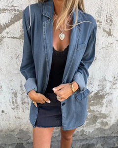 Marjolein™ | Lässiger Jeansblazer in Blaue Wäsche