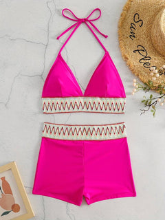 Katherine® | Stylischer Bikini mit kurzer Badehose in Rosa