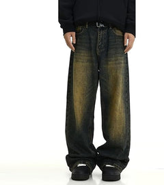 Marcel | Modische Baggy Jeans mit Weitem Bein in Retro-Blau
