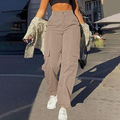 Patrice - Cargohose - Hohe Taille in Khaki