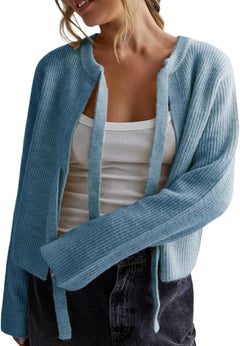 Vernice - Strick-Cardigan - Mit Doppelschleifen-Verschluss in Blau
