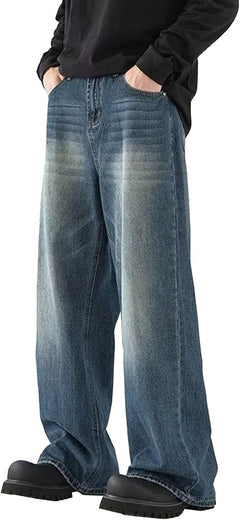 Marcel | Modische Baggy Jeans mit Weitem Bein in Hellblau