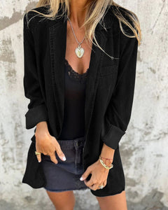 Marjolein™ | Lässiger Jeansblazer in Schwarz