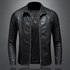 Elegante Premium Bikerjacke für Herren | Langarm in Schwarz