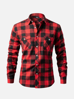 Emil | Herren Flanell Buffalo Karo Hemd in Rot