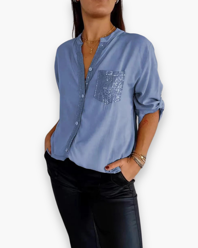 Damen Glamour Pailletten Top | Festliche Oberteile