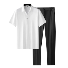 Nariko | Luxury Poloshirt & Hose in Weiß