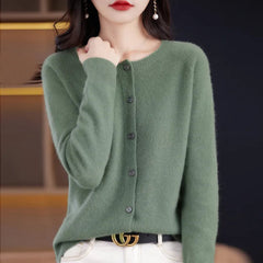 Mariana - Kuschelige Strickjacke Aus Wolle in Grün