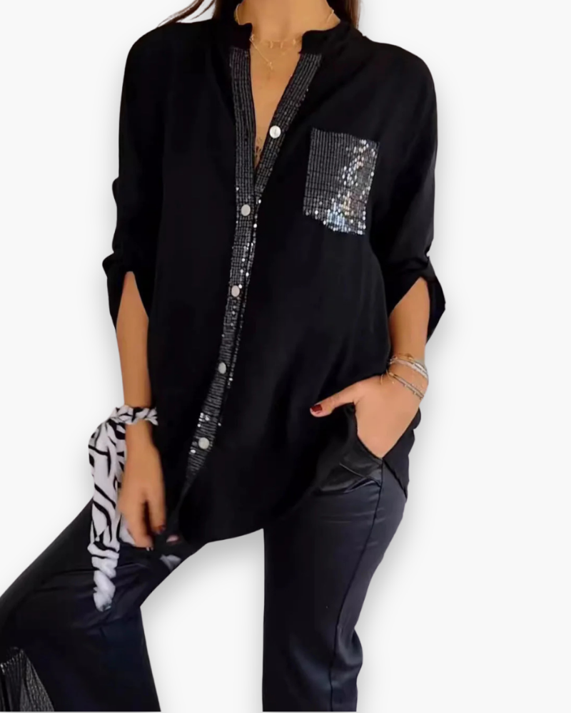 Damen Glamour Pailletten Top | Festliche Oberteile