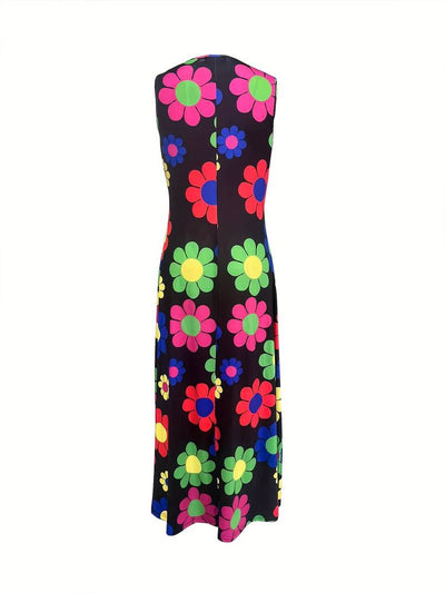 Grace - Kleid mit floralem Muster und Ausschnitt mit Kerbe