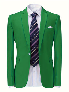 Charlie - Klassischer einfarbiger Herren-Blazer in Grün