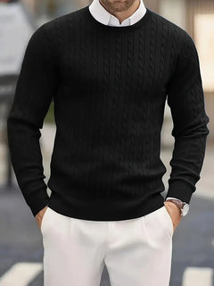 Jonty – Gestrickter Langarm Rollkragenpullover in Schwarz