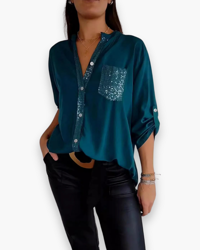 Damen Glamour Pailletten Top | Festliche Oberteile