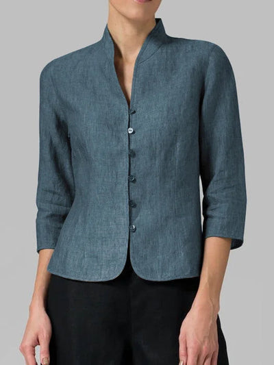 Zoya - Hochwertige Damen Bluse mit Stehkragen