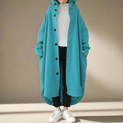 Cailyn - Bequemer langer Trenchcoat in Blau