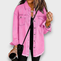Karela – Klassische Jeansjacke in Babyrosa