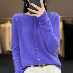 Leonie | Merinowoll-Cardigans in Lila