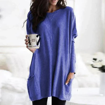 Meredith - Lässiger Langarm-Longpullover
