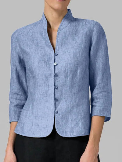 Zoya - Hochwertige Damen Bluse mit Stehkragen