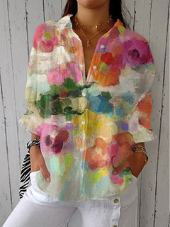Marleigh | Aquarellträume Bluse in Mehrfarbig