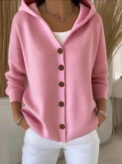 Felicia | Strickcardigan mit Kapuze in Rosa