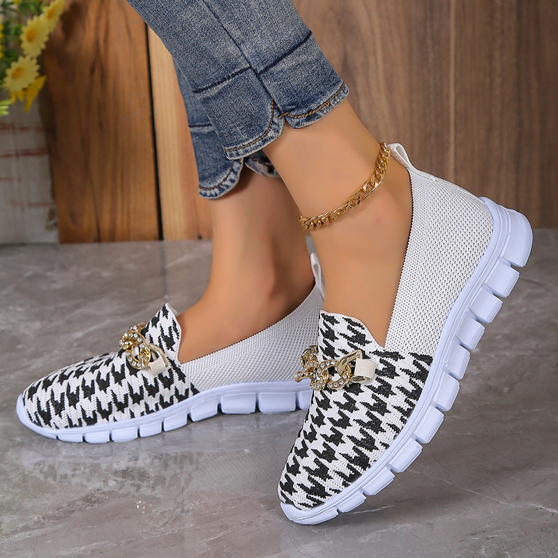 Renata® | Modische Schuhe mit Hahnentrittmuster und Ketten-Netz