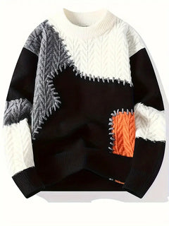 Wagner – Lässiger Strickpullover Mit Rundhalsausschnitt in Schwarz