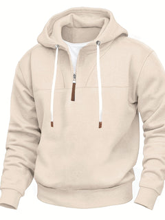 Kolton – Kapuzen  Kapuzenpullover Mit Halbem Reißverschluss in Beige