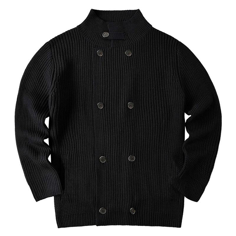 Einfarbige Strickjacke mit Knopfleiste für Männer